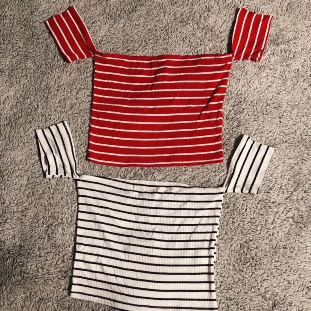 Two striped crop tops